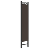 6-Panel Room Divider Brown 240x220 cm Fabric - Rear View