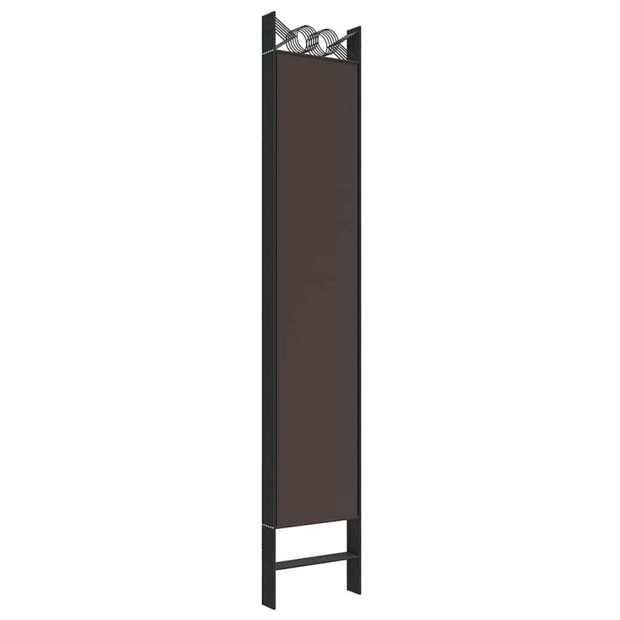 6-Panel Room Divider Brown 240x220 cm Fabric