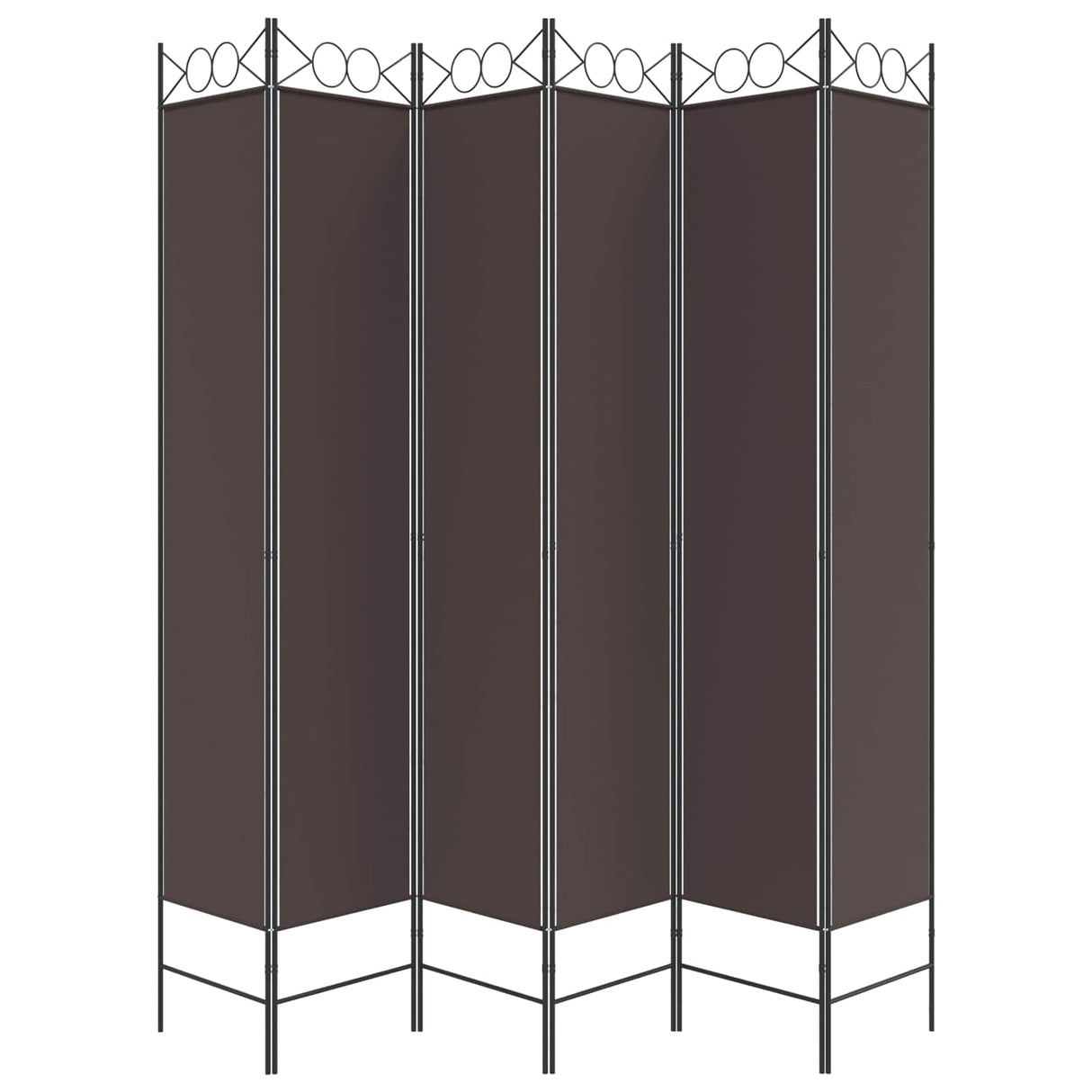 6-Panel Room Divider Brown 240x220 cm Fabric