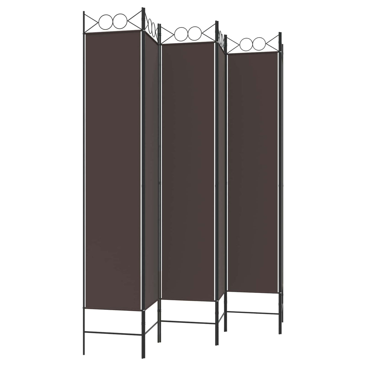 6-Panel Room Divider Brown 240x220 cm Fabric