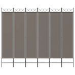 6-Panel Room Divider Anthracite 240x220 cm Fabric