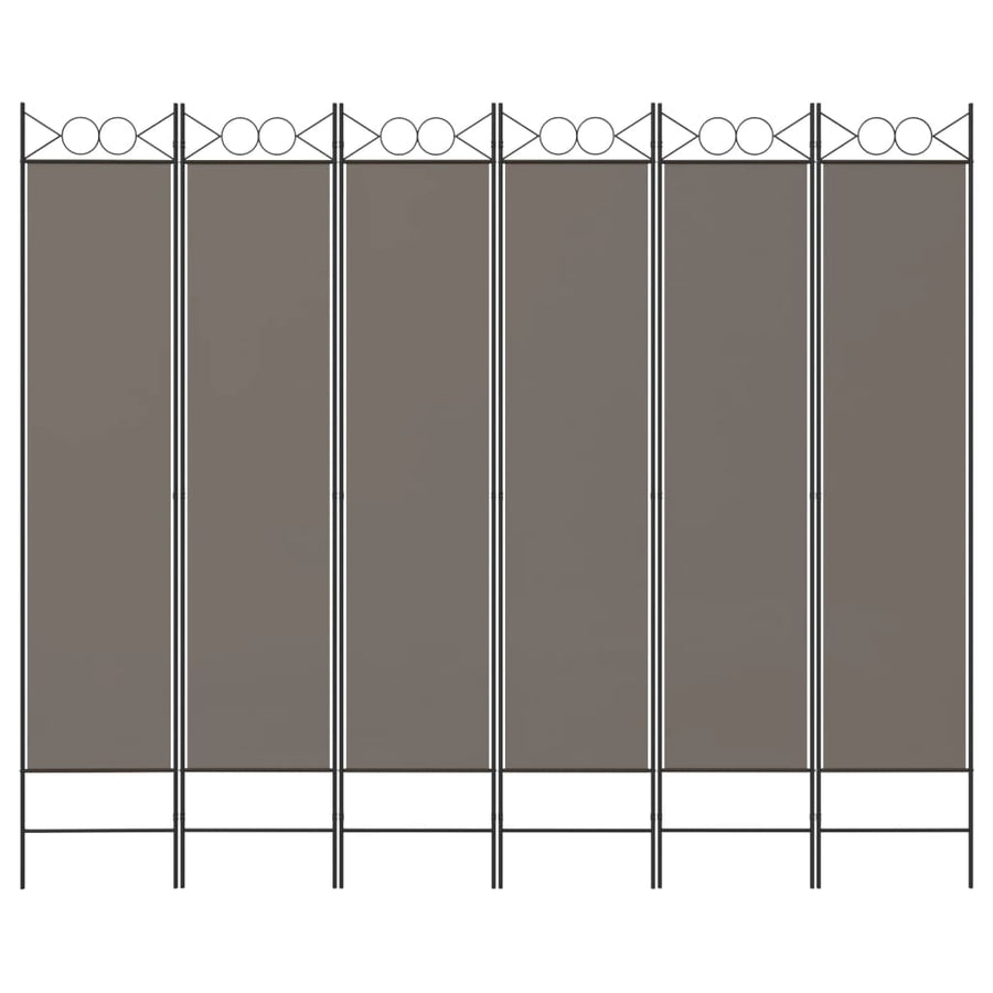 6-Panel Room Divider Anthracite 240x220 cm Fabric