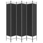6-Panel Room Divider Black 240x220 cm Fabric