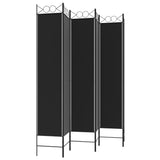 6-Panel Room Divider Black 240x220 cm Fabric