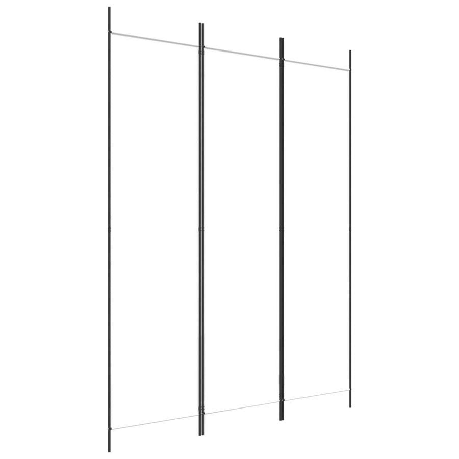 3-Panel Room Divider White 150x200 cm Fabric