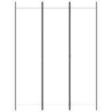 3-Panel Room Divider White 150x200 cm Fabric - Side View