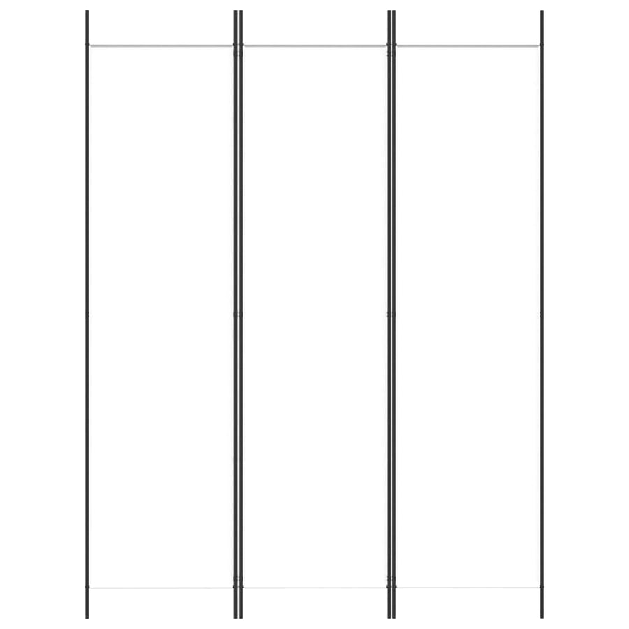 3-Panel Room Divider White 150x200 cm Fabric