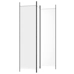 3-Panel Room Divider White 150x200 cm Fabric