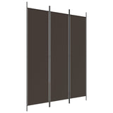 3-Panel Room Divider Brown 150x200 cm Fabric - Front View