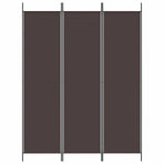3-Panel Room Divider Brown 150x200 cm Fabric