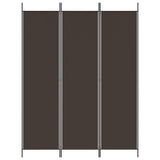 3-Panel Room Divider Brown 150x200 cm Fabric - Side View
