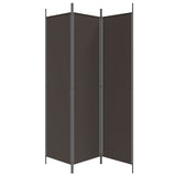 3-Panel Room Divider Brown 150x200 cm Fabric - Top-Down View