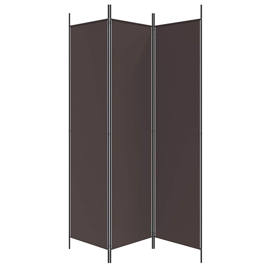 3-Panel Room Divider Brown 150x200 cm Fabric