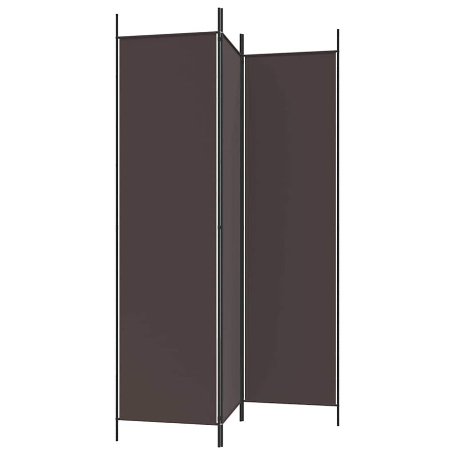 3-Panel Room Divider Brown 150x200 cm Fabric
