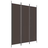 3-Panel Room Divider Brown 150x200 cm Fabric - Front View