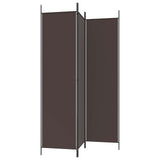3-Panel Room Divider Brown 150x200 cm Fabric