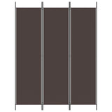 3-Panel Room Divider Brown 150x200 cm Fabric