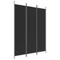 3-Panel Room Divider Black 150x200 cm Fabric