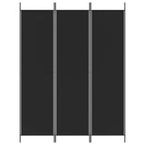 3-Panel Room Divider Black 150x200 cm Fabric