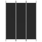 3-Panel Room Divider Black 150x200 cm Fabric