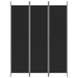 3-Panel Room Divider Black 150x200 cm Fabric - Side View