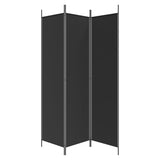 3-Panel Room Divider Black 150x200 cm Fabric - Top-Down View