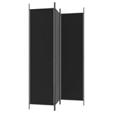3-Panel Room Divider Black 150x200 cm Fabric - 45-Degree Angle