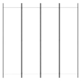 4-Panel Room Divider White 200x200 cm Fabric