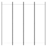 4-Panel Room Divider White 200x200 cm Fabric - Side View