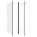 4-Panel Room Divider White 200x200 cm Fabric - Top-Down View