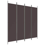 4-Panel Room Divider Brown 200x200 cm Fabric