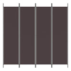4-Panel Room Divider Brown 200x200 cm Fabric