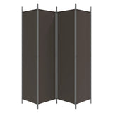 4-Panel Room Divider Brown 200x200 cm Fabric - Top-Down View