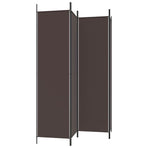 4-Panel Room Divider Brown 200x200 cm Fabric