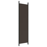 4-Panel Room Divider Brown 200x200 cm Fabric - Rear View