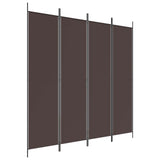 4-Panel Room Divider Brown 200x200 cm Fabric - Front View