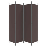 4-Panel Room Divider Brown 200x200 cm Fabric - Side View