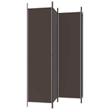 4-Panel Room Divider Brown 200x200 cm Fabric