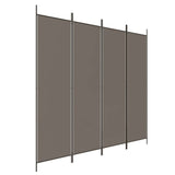 4-Panel Room Divider Anthracite 200x200 cm Fabric - Front View