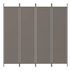 4-Panel Room Divider Anthracite 200x200 cm Fabric