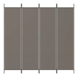 4-Panel Room Divider Anthracite 200x200 cm Fabric - Side View