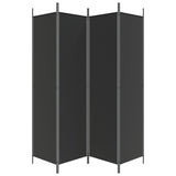 4-Panel Room Divider Black 200x200 cm Fabric - Top-Down View