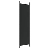 4-Panel Room Divider Black 200x200 cm Fabric - Rear View