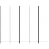 5-Panel Room Divider White 250x200 cm Fabric