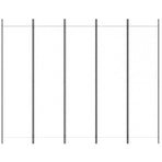 5-Panel Room Divider White 250x200 cm Fabric