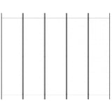 5-Panel Room Divider White 250x200 cm Fabric - Side View