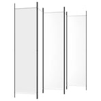 5-Panel Room Divider White 250x200 cm Fabric