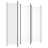 5-Panel Room Divider White 250x200 cm Fabric - 45-Degree Angle
