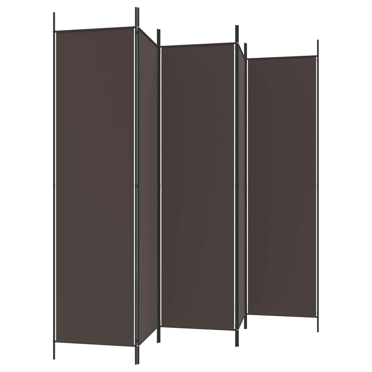 5-Panel Room Divider Brown 250x200 cm Fabric