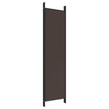 5-Panel Room Divider Brown 250x200 cm Fabric - 45-Degree Angle